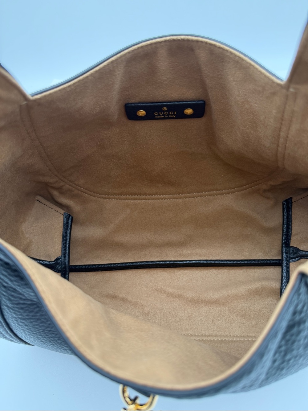 NEW GUCCI $2900 SOFTBIT MEDIUM GRAINY LEATHER BLACK TOTE BAG AUTHENTIC - Picture 14 of 16